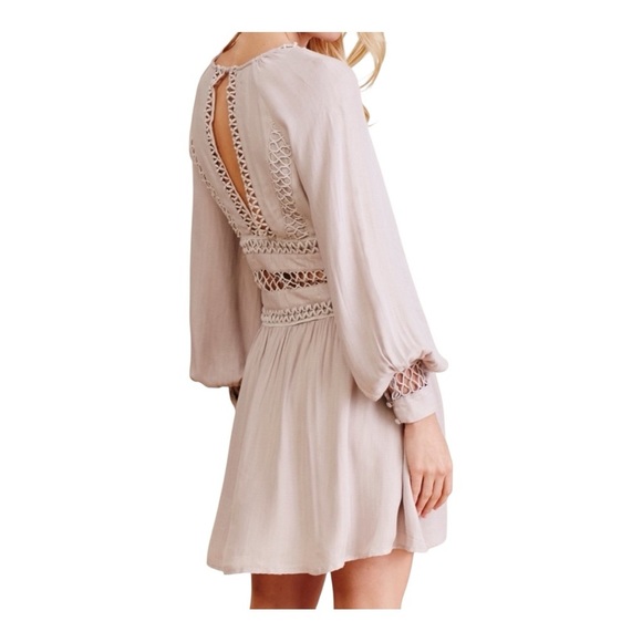 Free People I Think I Love You Crochet Inset Mini Dress - Picture 2 of 10